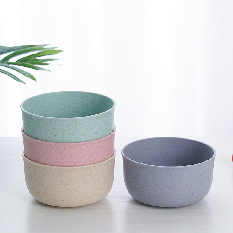Eco-friendly Wheat Straw Children Rice Noodle Salad Bowl Household Tableware Plate Snacks Dish Eco-friendly Kitchen Tableware