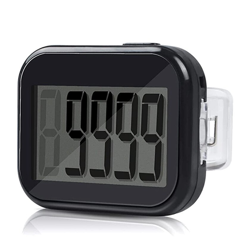 Stappenteller Clip Op, Stap Teller Voor Wandelen Met Grote Digitale Display En Lanyard, Stappentellers Voor Stappen Clip Op: Dark Grey