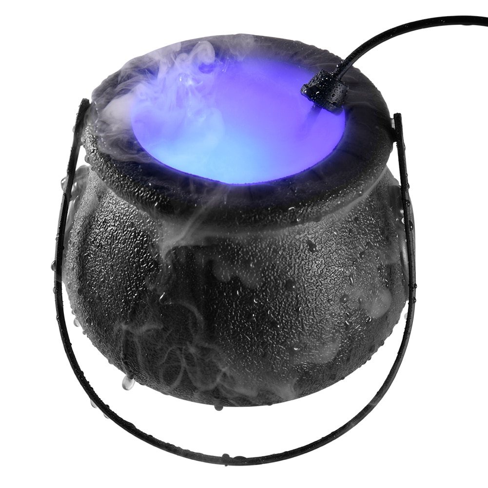 Humidificador LED para máquina de humo de bruja de Halloween, decoración espeluznante que cambia de Color, de escena DIY para de Halloween, juguete de broma