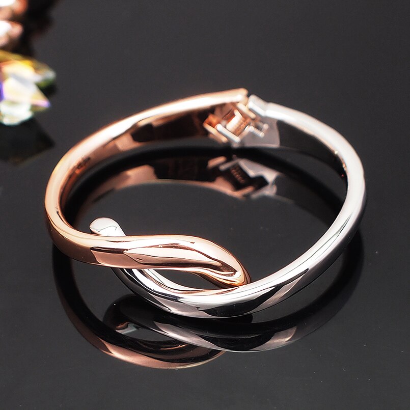 MANILAI Alloy Bangles Bracelets Women Charm Smooth Geometry Linear Statement Cuff Bangles Jewelry Gold mix Silver Color