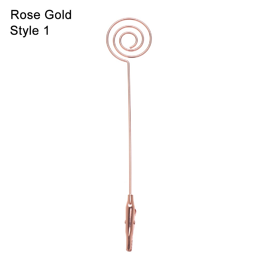 Creatieve Hart Vorm Metalen Kaarthouder Foto Clip Prijs Klemmen Stand Paper Clamp Wedding Party Desktop Decoratie Benodigdheden: style1-Rose Gold