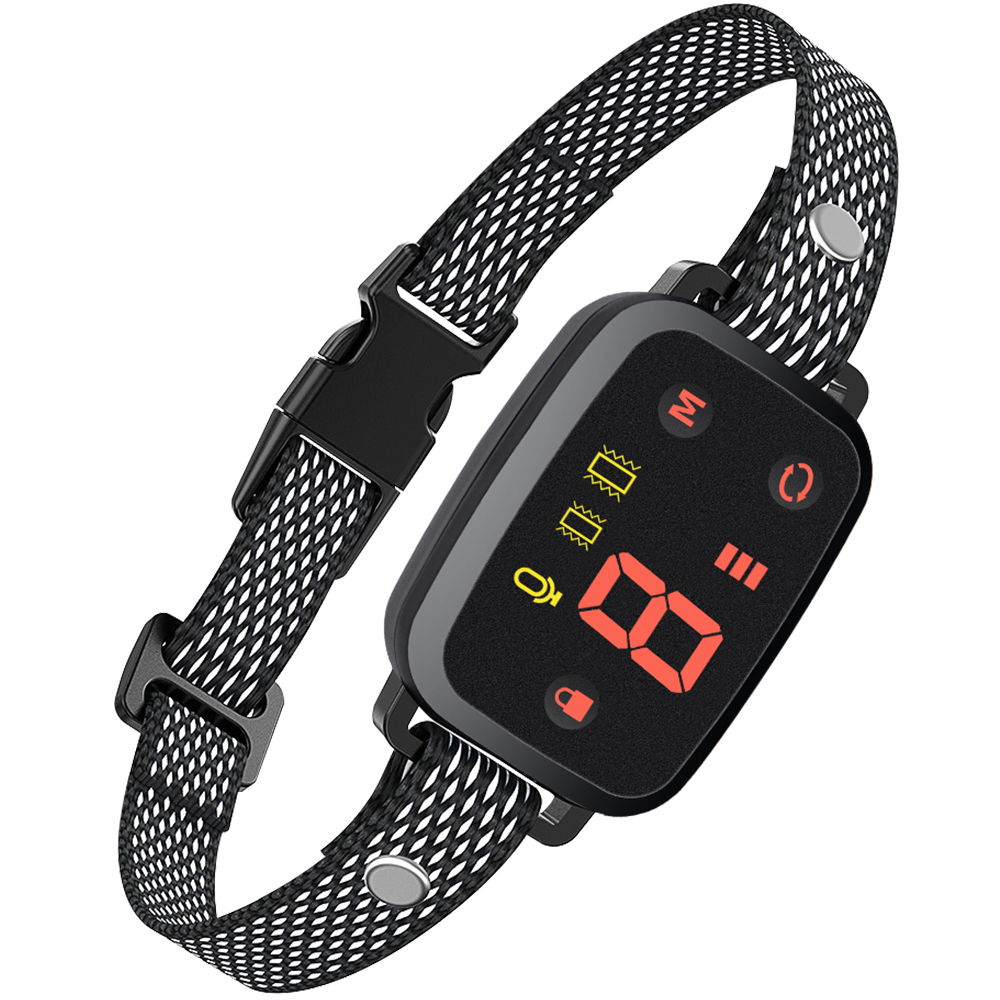 Automatisches Anti-Bark-Hunde halsband kosten pflichtig Keine Fernbedienung erforderlich Ultraschall-Vibrations stopp bellen Gerät Trainings halsband: WHITE