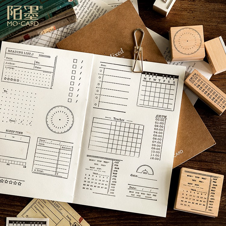 Trä gummistämplar journal levererar stämplar för scrapbooking heminredning diy sigill
