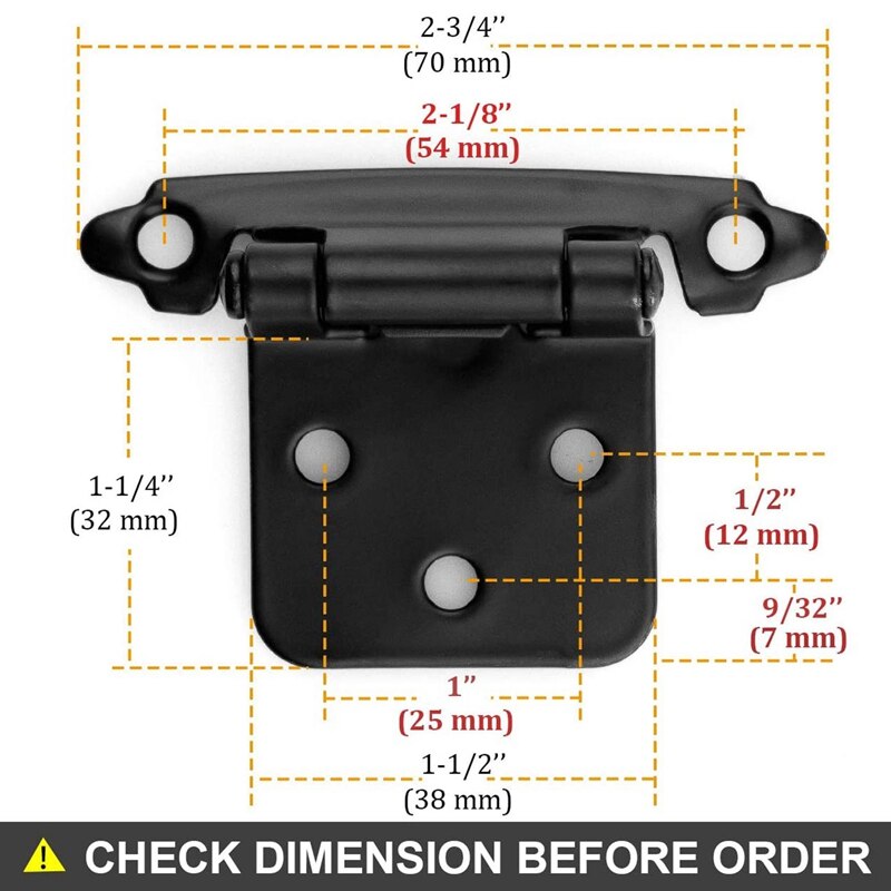 20Pcs Zwarte Kast Scharnieren Zelfsluitende Scharnieren Voor Keukenkast Meubels Deuren, Kast Deur Scharnieren Met Schroeven