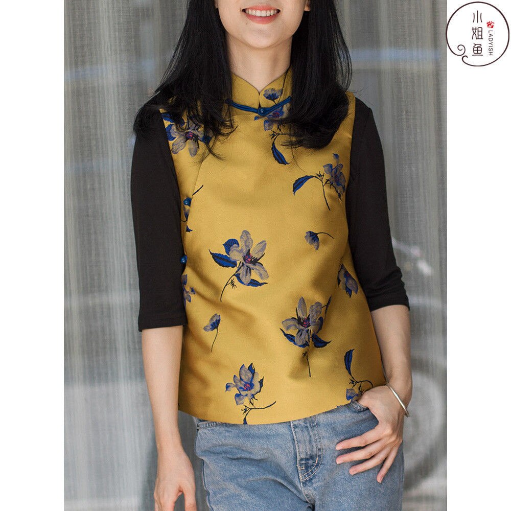 Chinese Stijl Borduurwerk Hanfu Tops Retro Schuine Breasted