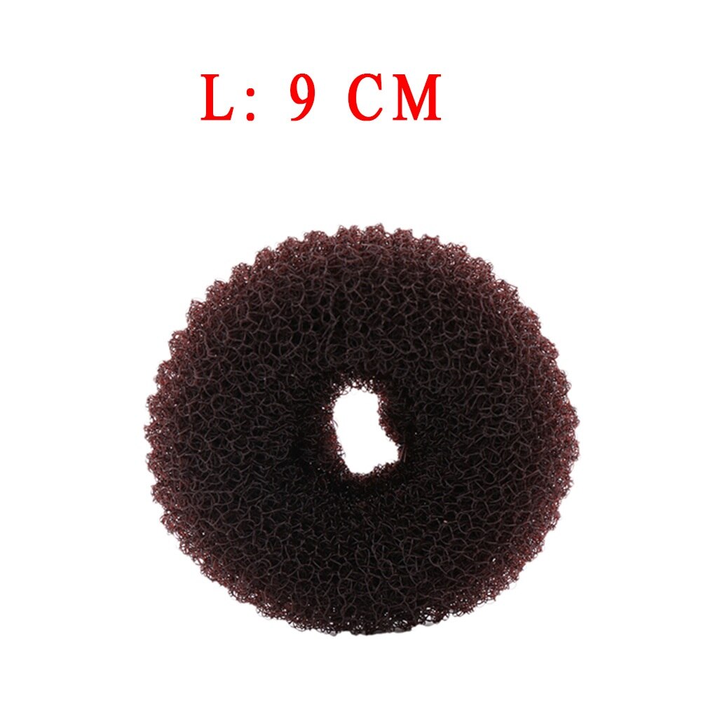 Accesorios de novedosa para niña y mujer, modelador de rosquillas, anilla para el pelo, moño, Herramienta de Peinado: coffee 9cm