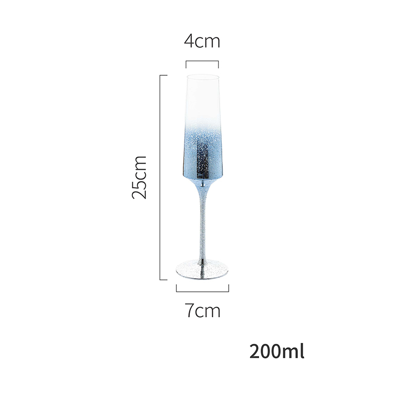 Color Starry Sky Pink Goblet Crystal Champagne Glass Wedding Wine Glass Party Nordic Home Cocktail Glass: A 200ml