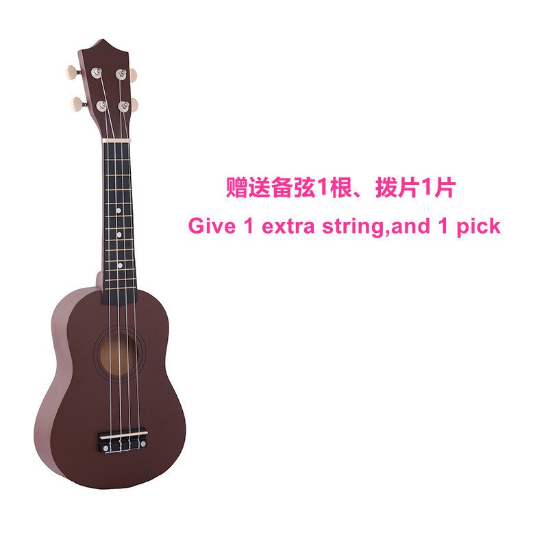 Sevenangel Ukulele 21 Inch Kinderen Ukelele Sopraan 4 Strings Hawaiian Sparren Basswood Gitaar Uke Kids Muziek Instrument: Only coffeecolor uku