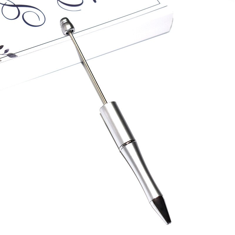 20 stk/parti kuglepen beaded pen diy plastic pen roterende pen bryllup kontor skole fødselsdagsfest børn beadable pen: 07