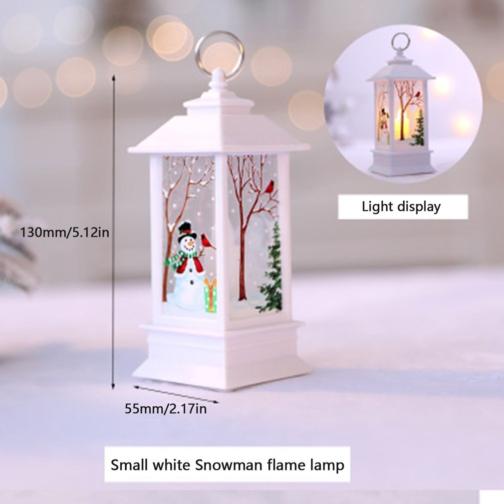 Vela navideña LED con soporte para luz LED con forma de vela pequeña, velas, jaulas, velas con estampado de alce, vela de Papá Noel, decoración navideña para el hogar