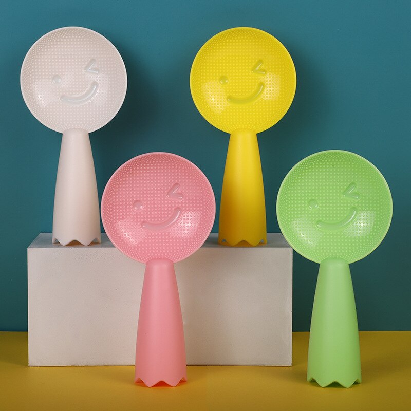 Cuillère à riz pour visage Smiley , belle, debout, antiadhésive, grande pelle à riz en plastique, vaisselle de cuisine domestique