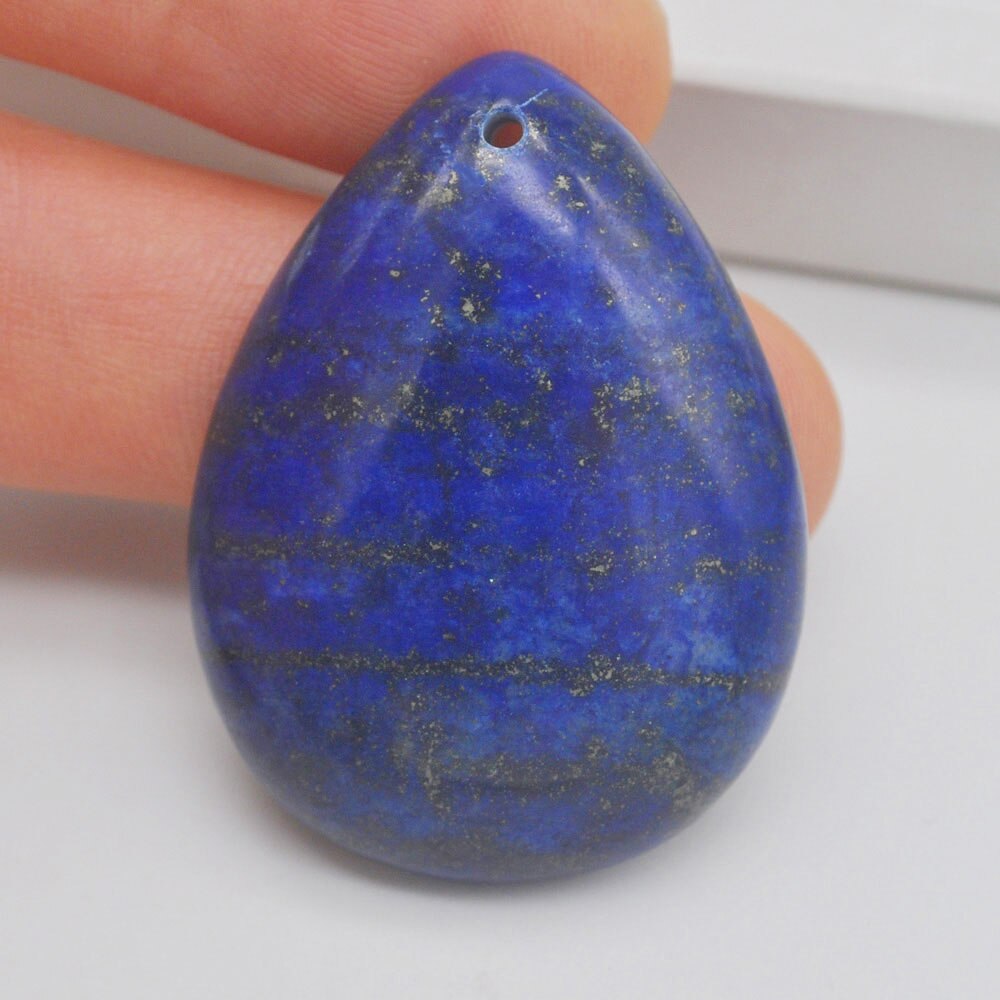 Natural 40x30MM Mixed Stone Bead Teardrop CAB Cabochon Hole Jewelry For GEM Pendant 1PCS H149-H166: Lapis