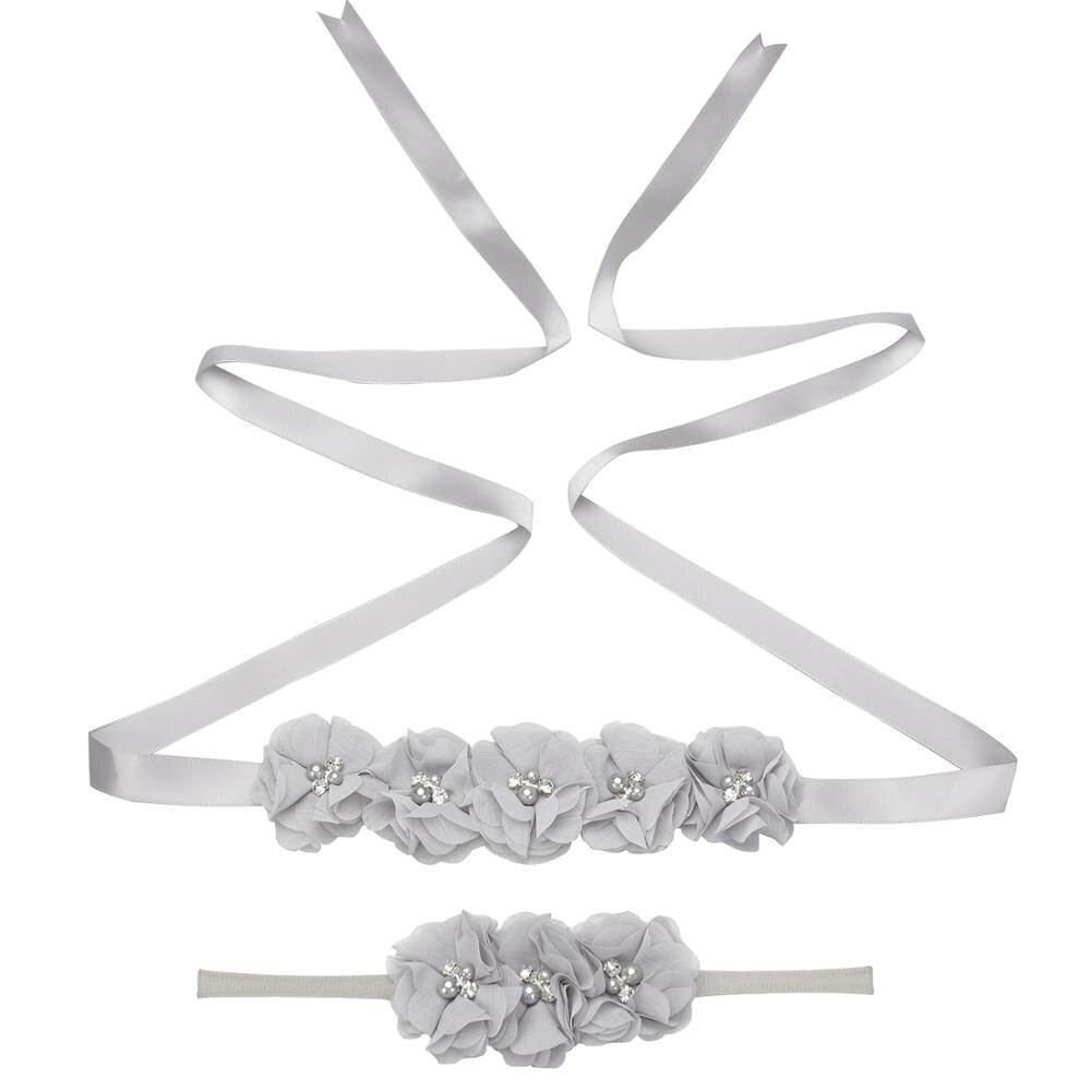 Nuevos cinturones de flores de cinta de seda cinturones de fajín de señora niña con niños Chiffon flor diadema accesorios de boda decoraciones