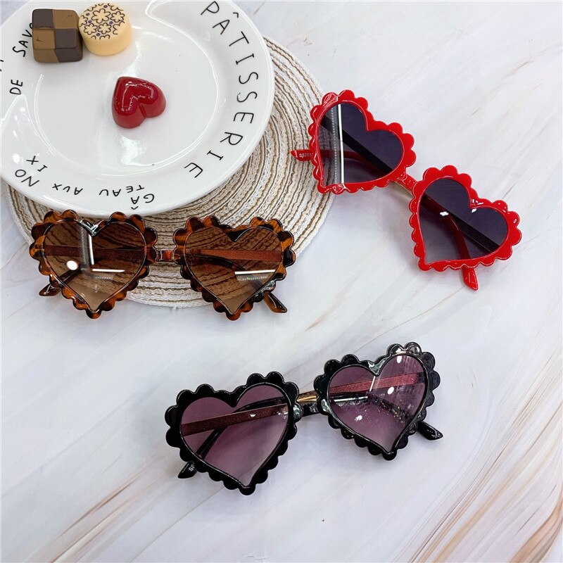 Baby hartvormige bril, kinderzonnebril, liefde voor plastic, roze zonnebril, meisjes,  uv400 zonnebrillen, okulry oculos