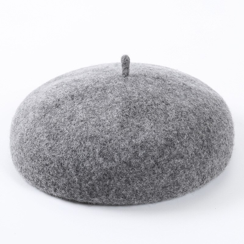 Women Wool Solid Color Beret Female Bonnet Caps Winter All Matched Warm Walking Hat Cap