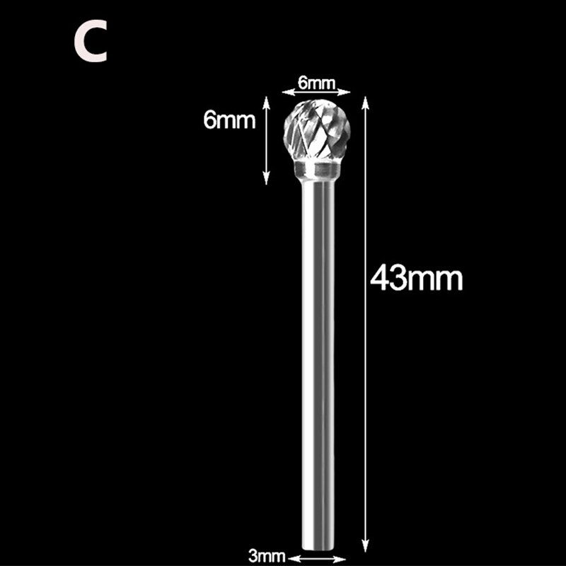 Tungsten Carbide Routing Router Bits Burr Rotary Tools Rotary Carving Carved Knife Cutter Tool Engraving Wood Working for Dremel: 1PCS C