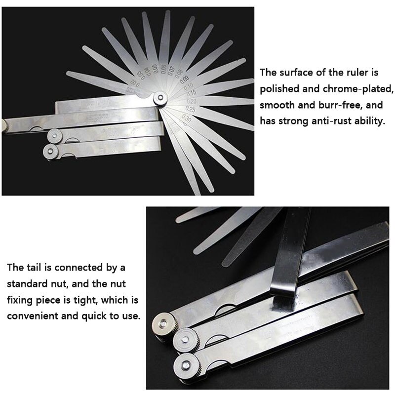 CHILDWEET Stainless Steel Gap Measuring Ruler Taper Gauge