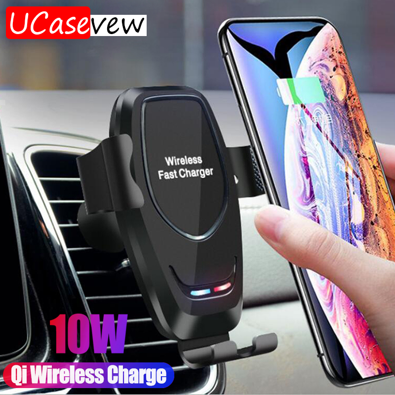 10W Car Mount Wireless Charger for iPhone 11 Pro Xs Max X 8 Quick Charger Wireless Fast Charging Car Holder for Samsung S10 S9