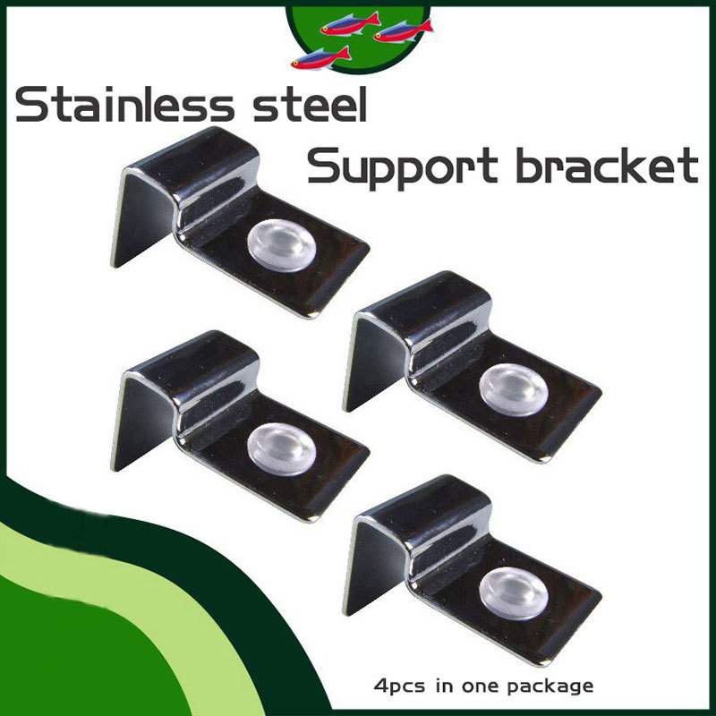 Couvercle de réservoir de poissons en acier inoxydable, Support de couverture de réservoir en verre, Support de plaque d'isolation, accessoires d'aquarium marin frais 4 pièces