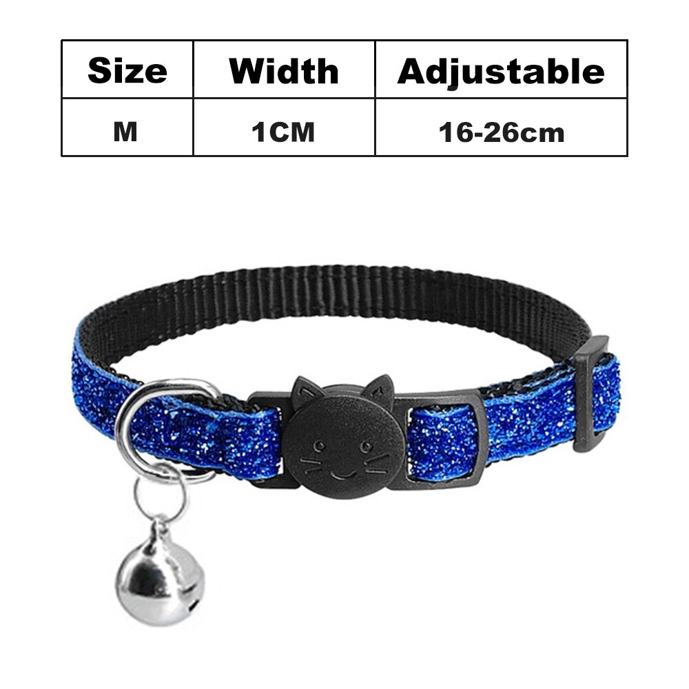 Collar para gatos, productos para collares para perro y mascotas, Collar para Gato, arnés para cascabel para gatos, Correa brillante para gatito: Blue Cat Collar