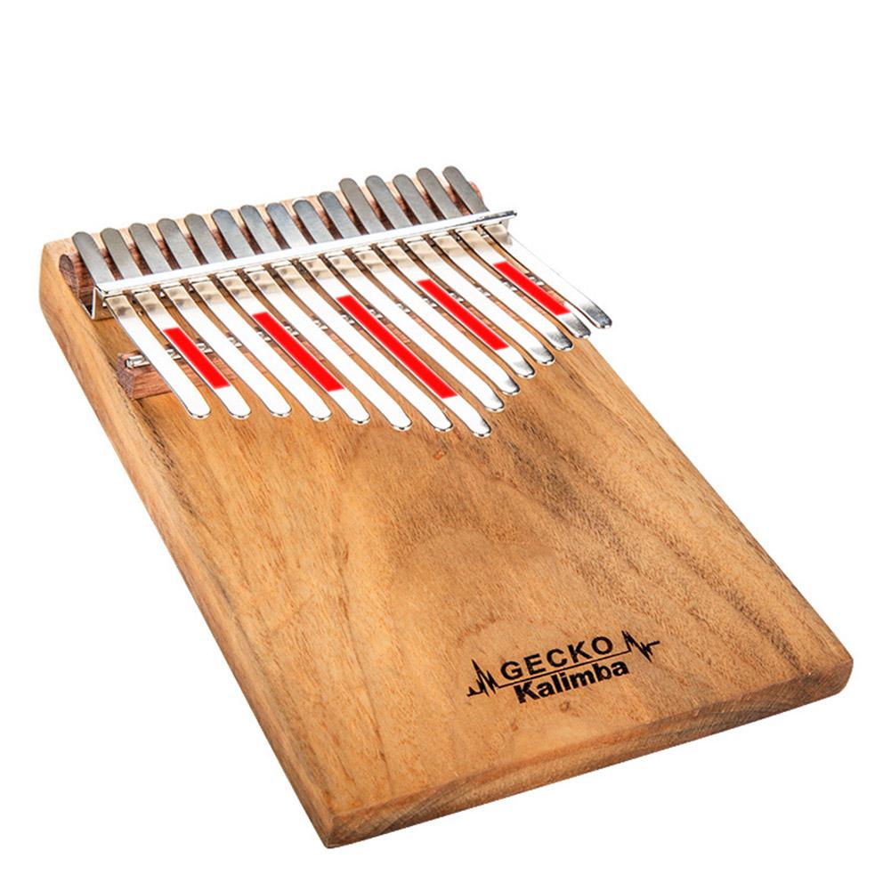 GECKO 15 Key Kalimba Thumb Piano G Tone Mbira Keyboard Instrument + Tune Hammer Camphor Wood Kalimba Musical Instrument K15CAP