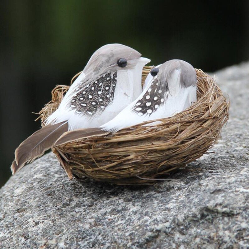 1 zestaw symulacja fałszywy ptak gniazdo ambona ornament natura 9cm koło klatka dla ptaków zestaw fotografia rekwizyty ogrodnictwo dekoracji
