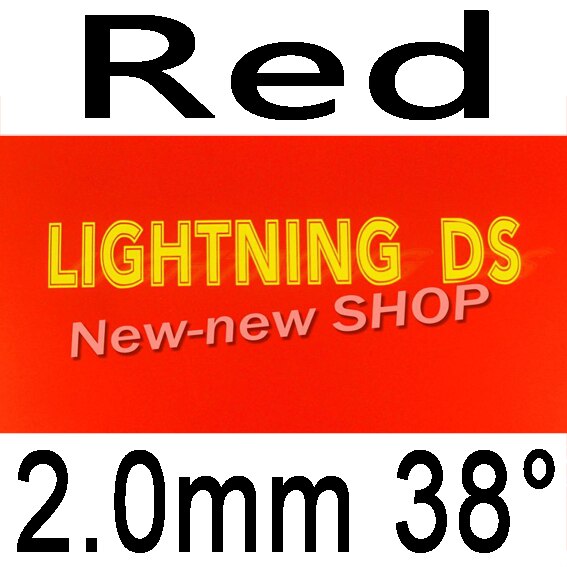 61second Lightning DS NON-TACKY Pips-In Table Tennis PingPong Rubber with Sponge: red  2.0mm H38