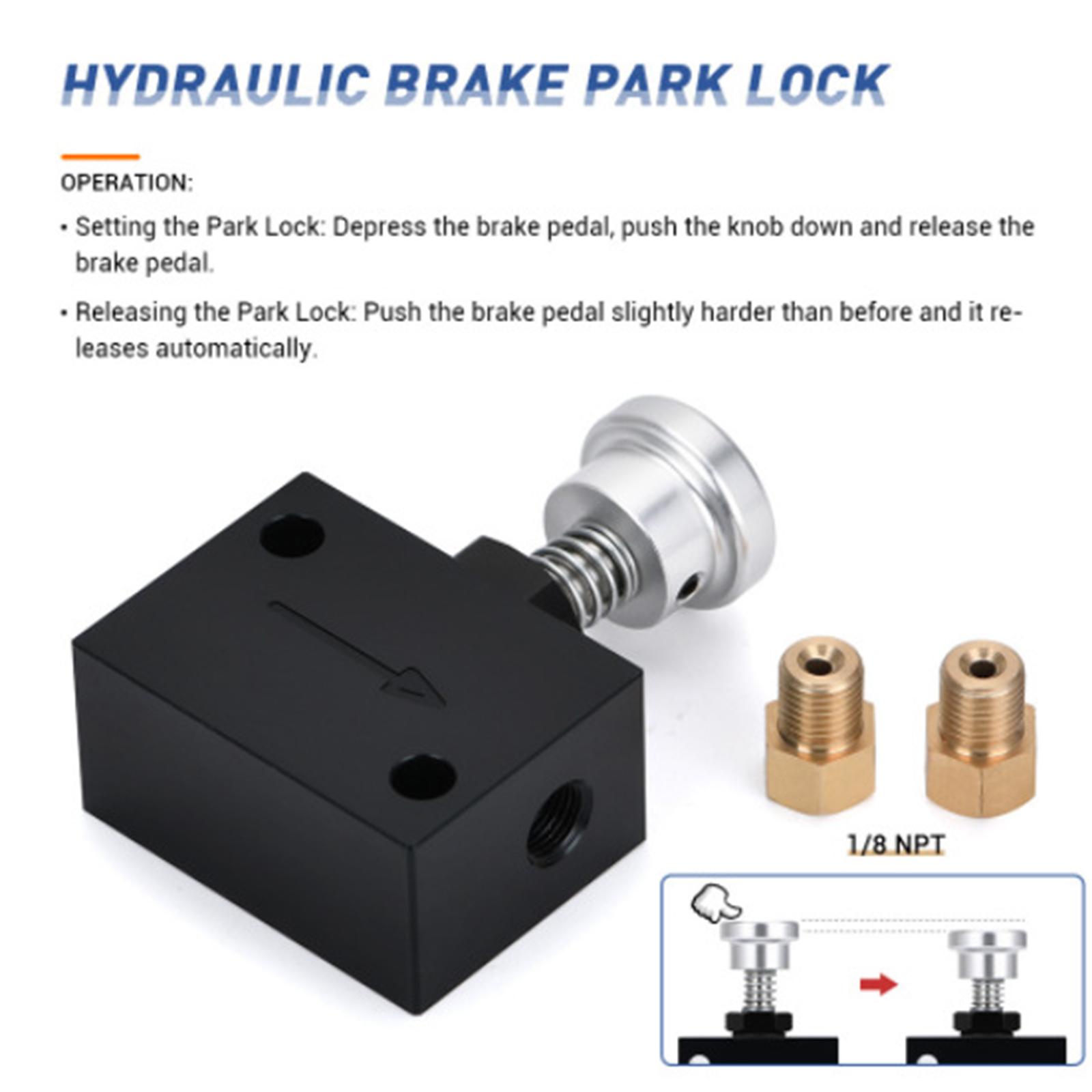 Brake Lock 1/8" NPT Automotive Hydraulic Brake Park Lock Manual Brake Line Lock for Disc or Drum Brakes Trucks Cars