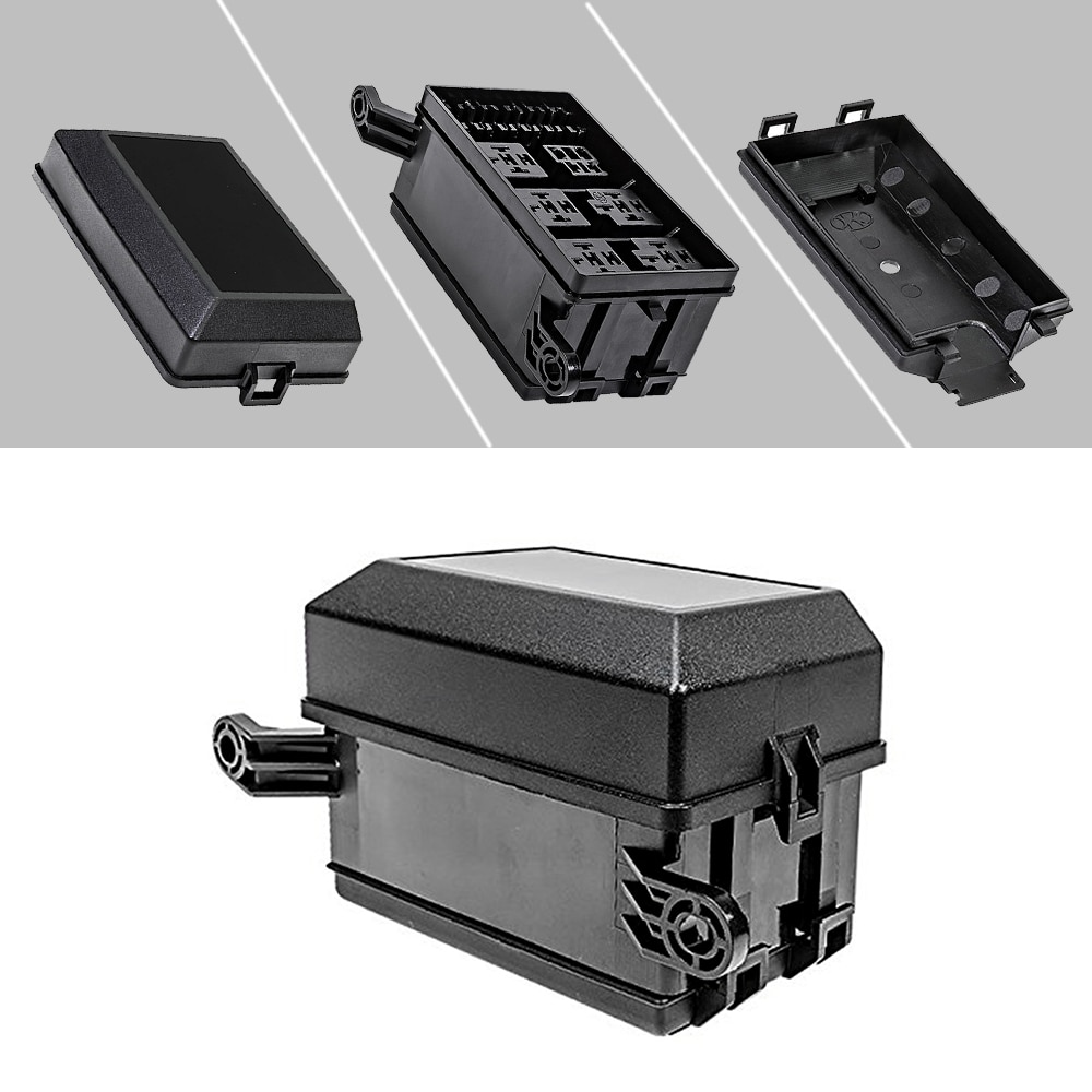 12-Slot Relay Box 6 Relays 6 ATC/ATO Standard Fuses Holder Block with 41pcs Metallic Pins Universal for Automotive Accessories
