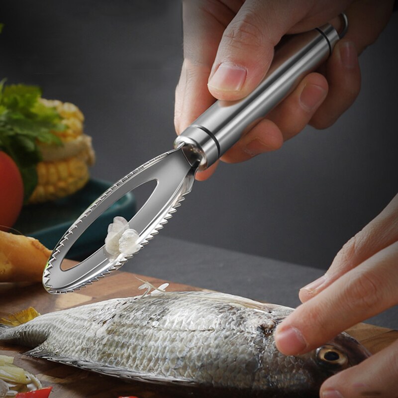 304 de acero inoxidable manualmente raspado de escamas de pescado cuchillo para cepillos rápido eliminar escamas de pescado raspador de peladora accesorios de cocina utensilios para marisco