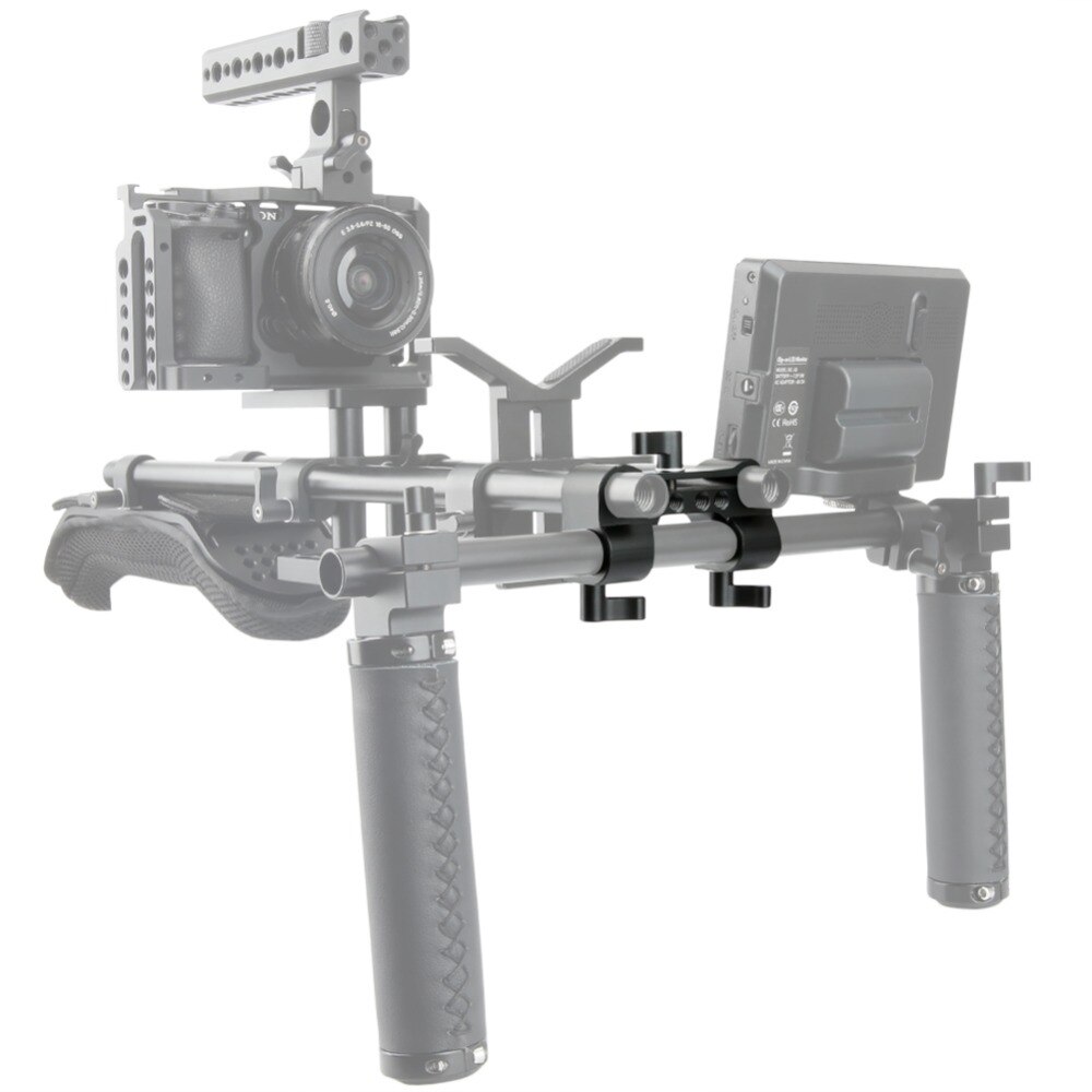 NICEYRIG 15mm DSLR Rod Clamp Dual to Single 90 Degree Railblock for Video Camcorder Camera DV/DC Shoulder Rig Support System