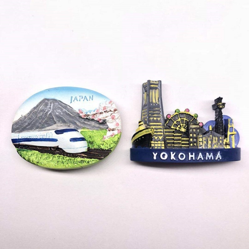 3D Resin Refrigerator Stickers Japan Yokohama Railway Tourist Attractions Fridge Magnets Souvenir Home Decoration Accessories