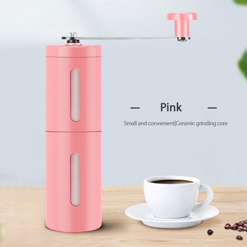 Kaffekvarn elektrisk rostfritt stål handmanual handgjorda kaffebönor burr kvarnar kvarn kök verktyg kvarnar fyra färg: Rosa