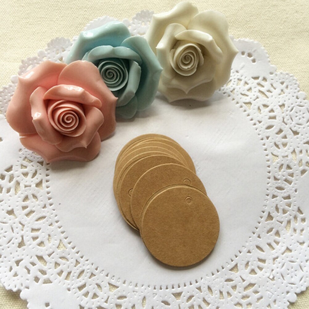 Etiquetas de ropa hechas a mano con lazo, Kraft Vintage, para , para hornear, tartas, 100 unidades/lote: Plata antigua