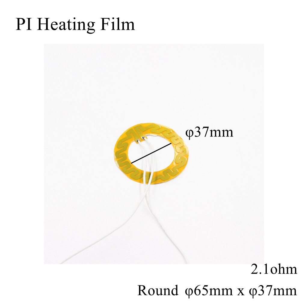 Film chauffant électrique rond, 25mm 5V 12V 24V 110V 220V PI, Film adhésif Polyimide, plaque chauffante électrique, tapis de panneau, feuille de carburant, huile moteur réservoir: Round 65mm x 37mm