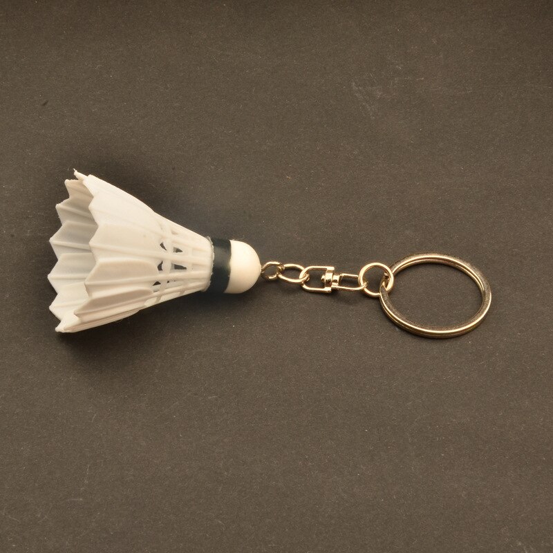 Unisex Mini Plastic Badminton Sleutelhanger Souvenir Tas Racket Hanger Utility Modellen Sport Key-chain 6 Kleuren Q1490CMG: white