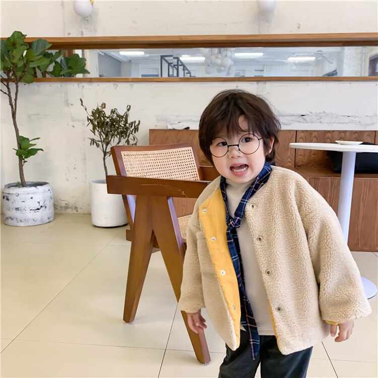 Kleinkind Wolle Mäntel Winter Neue Baby Jungen und Mädchen Kabel Jacken freundlicher Warme Dicke Samt Outwear Baby lässig Jacken Mantel