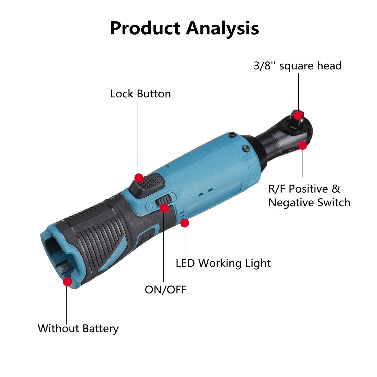 12V 90N.m Rechargeable Electric Wrench 3/8
