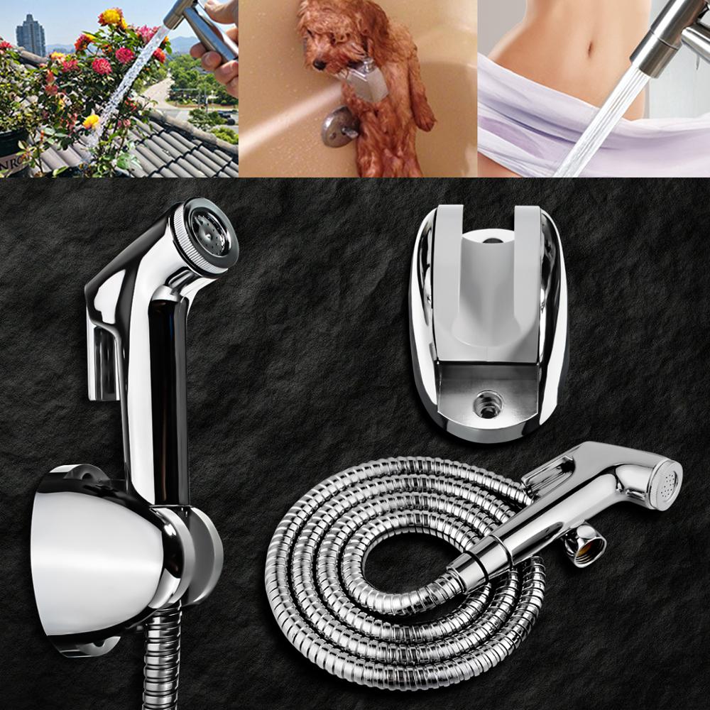 Bathroom Toilet Bidet Shower Douche Sprayer Head Hose Clean Kit Shattaf Handheld