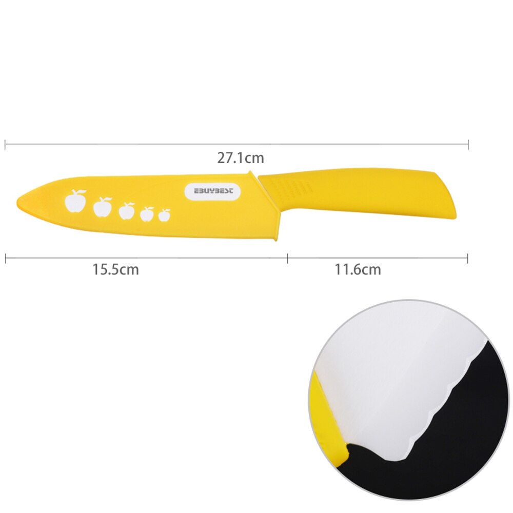 Keramisk kniv 6 tommer hvitt blad takket brødkniv keramiske kniver kjøkkenkniver kokk 6 tommers fargerikt håndtak kokeverktøy