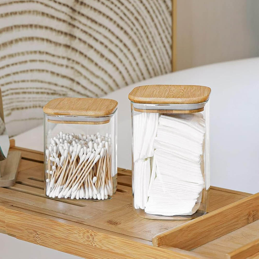 Food Storage Containers with Airtight Lid,Clear Glass Canister,Kitchen Pantry Storage jar for Pasta Sugar Flour Oat Cereal Beans