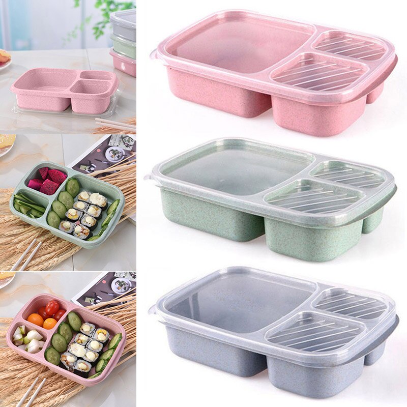 Wheat Straw 3 Compartment Meal Storage Food Prep M... – Vicedeal