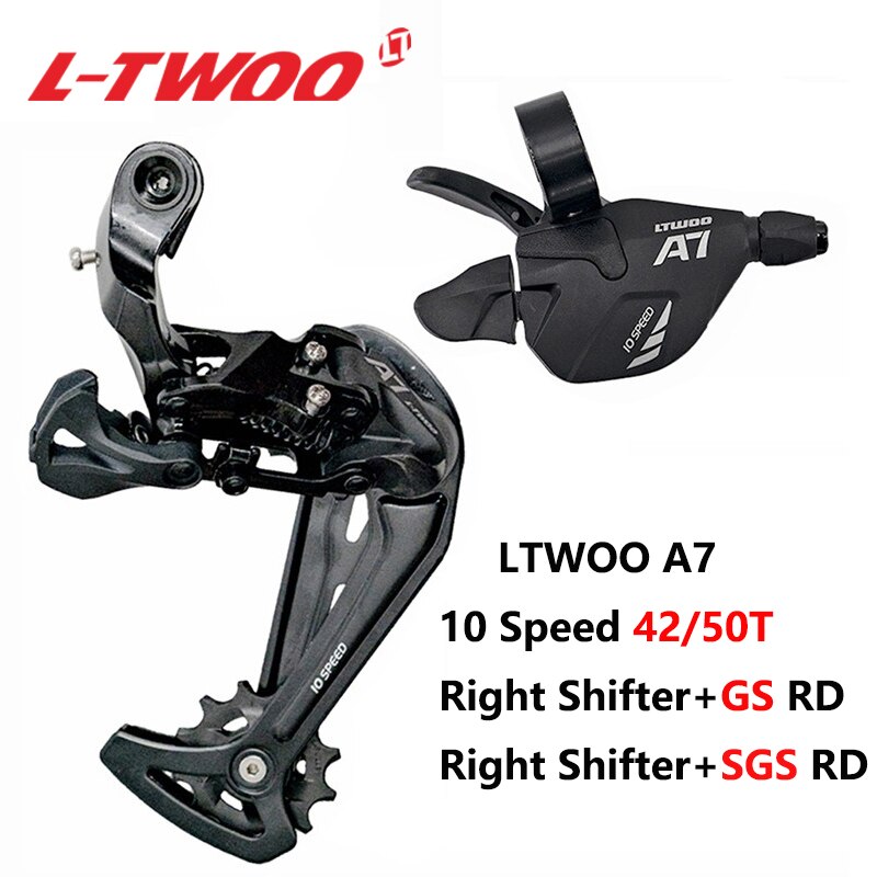 LTWOO A7 1x10 Groupset Trigger Shifter Lever+Rear Derailleur MTB Bike 10-Speed Cassette Sprockets 42T 46T 50T for SRAM SHIMANO