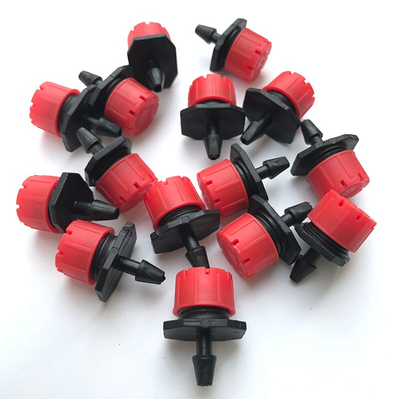 Kit de riego para Arduino, kit de riego para Arduino con manguera de 10M y 10 Uds de gotero de riego rojo, riego ajustable para invernadero doméstico, sistema de riego de jardín