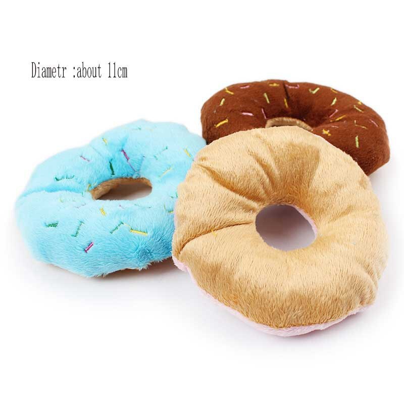 Chihuahua Spielzeug Für Hunde Plüsch Spielzeug Donut Hund Spielzeug Interaktive Hund Kauen Quietschende Kauen Plüsch Donut Spielen Cartoon Spielzeug Schöne sound