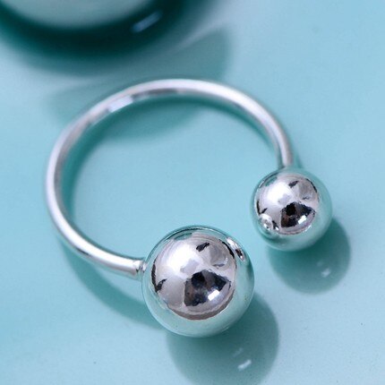 Boho Trendy Zilveren Kleur Bal Kralen Ringen Voor Vrouwen Mannen Verklaring Vinger Ringen Engagement Sieraden