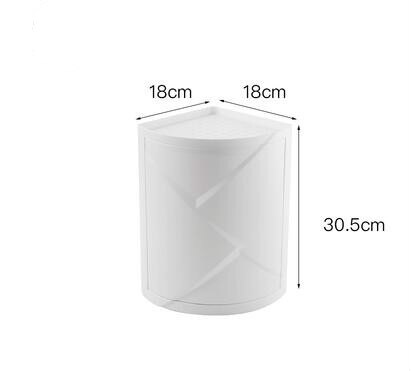 Triangle shelf rotating bathroom shelf kitchen punch-free suction wall large storage box plastic wx8021507: S  30CM