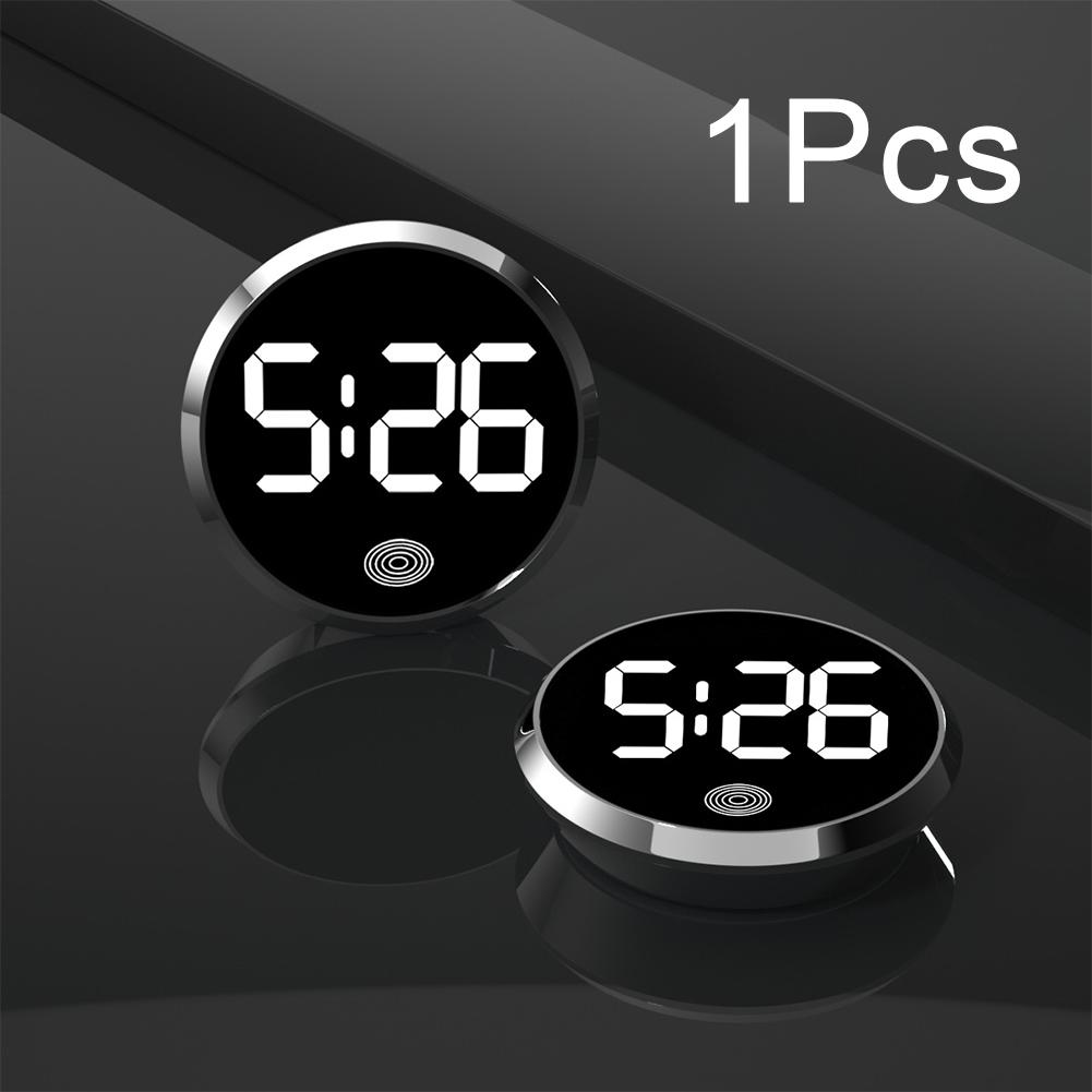 Reloj Digital luminoso LED para coche, Mini relojes digitales adhesivos internos, adorno para coche, accesorios para coche: Blanco
