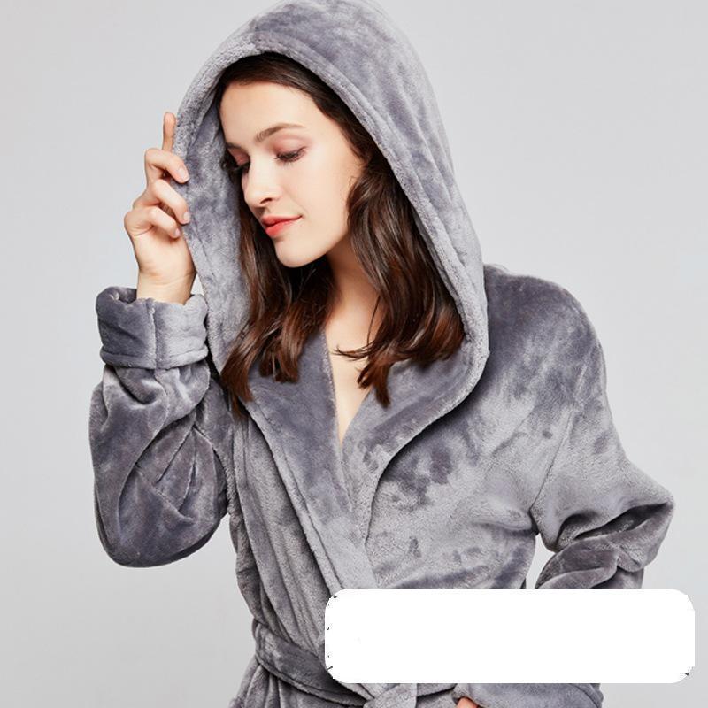 Revers Nighwear Herfst Winter Gewaad Voor Vrouwen Nachtkleding Warme Zachte Badjas Lange Mouw Nachtjapon Thicken Kimono Kamerjas