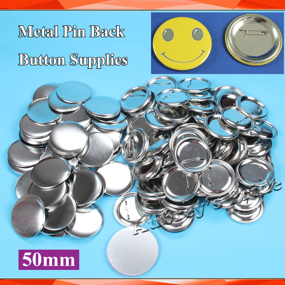2 &quot;50mm 100 sets Pin Terug Metal Button Supply Materialen Professionele Alle Stalen Badge Button Maker